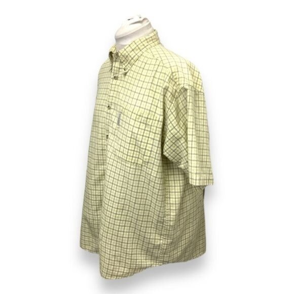 Columbia Mens Short Sleeve Plaid Button Down Shirt, Yellow, size L - Picture 3 of 8